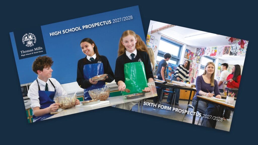 Prospectus design for Thomas Mills High School & Sixth Form, Framlingham, Suffolk by Splice Creative