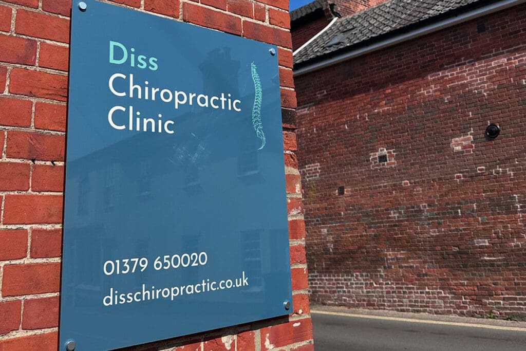 Branding and signage for Diss Chiropractic Clinic by Splice Creative in Diss, Norfolk
