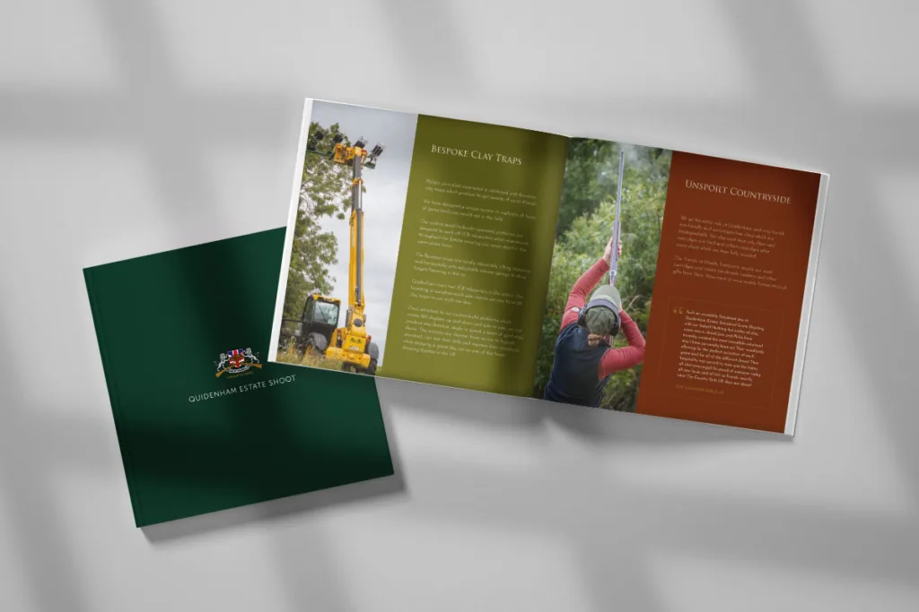 Brochure design for Quidenham Estate Shoot in Norfolk