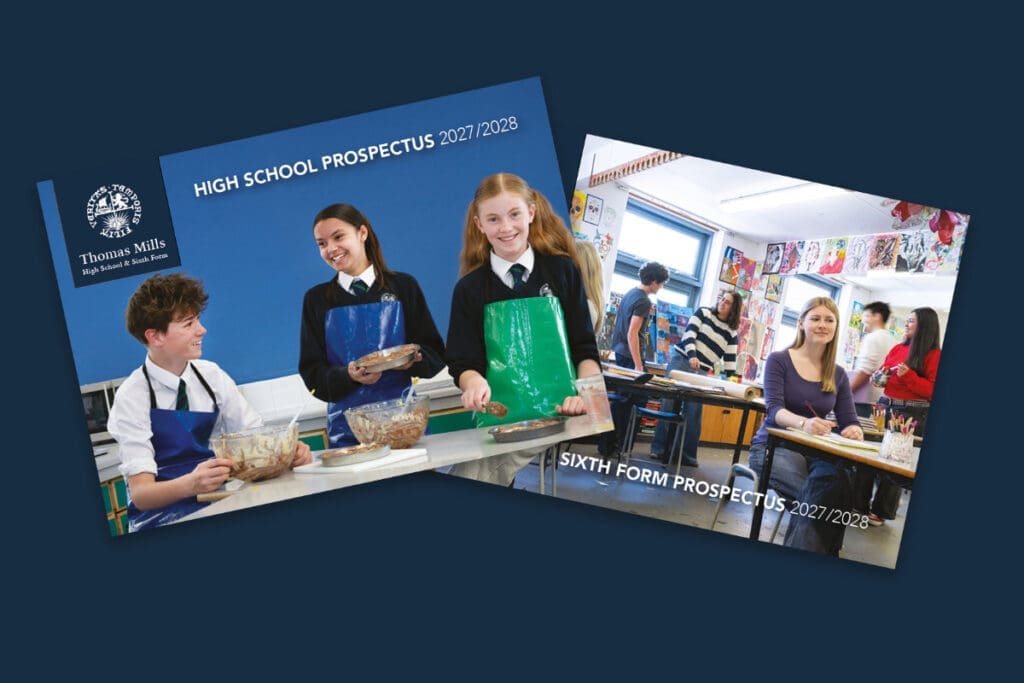 Prospectus design for Thomas Mills High School & Sixth Form, Framlingham, Suffolk by Splice Creative